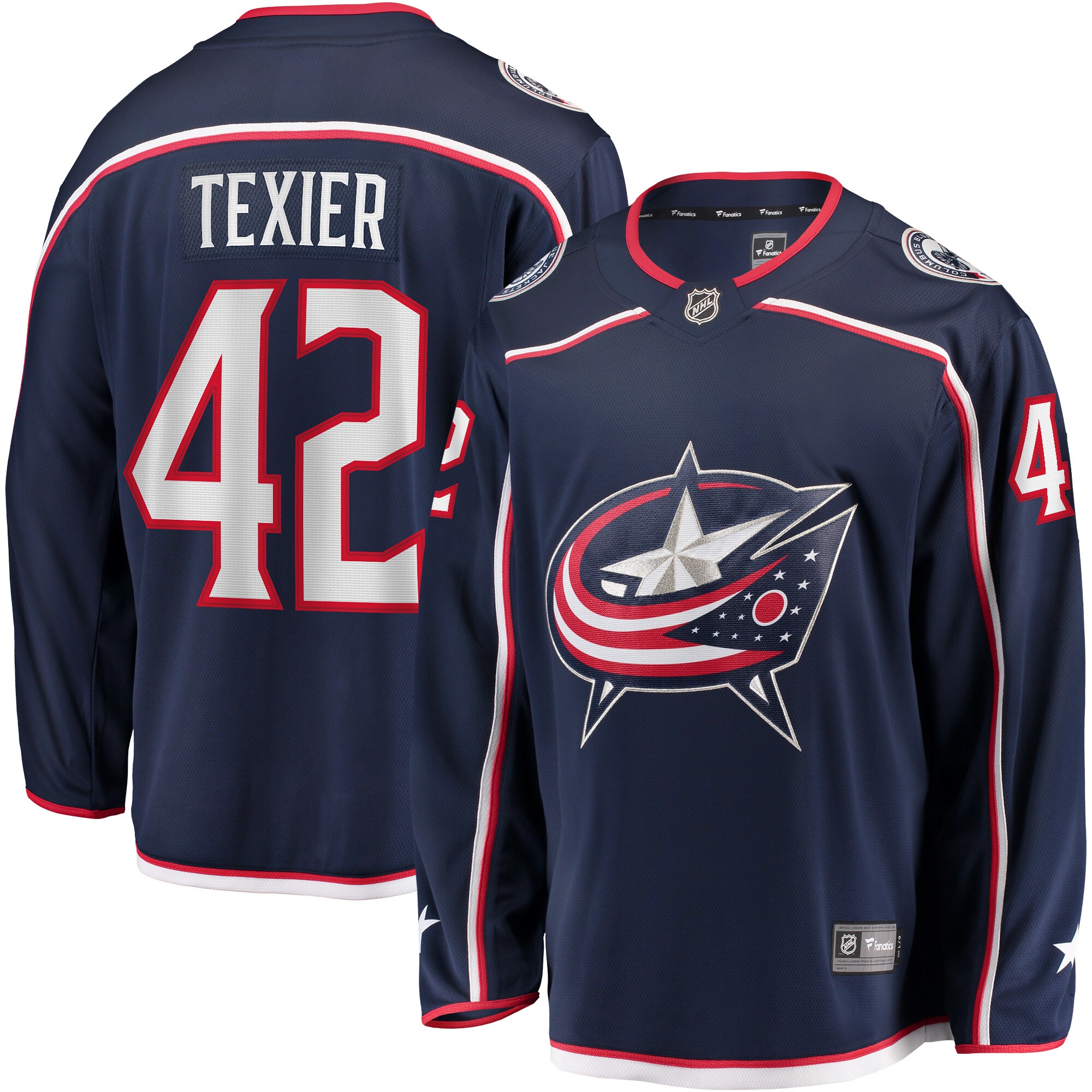 Alexandre Texier Columbus Blue Jackets Branded Home Breakaway Player Jersey – Navy