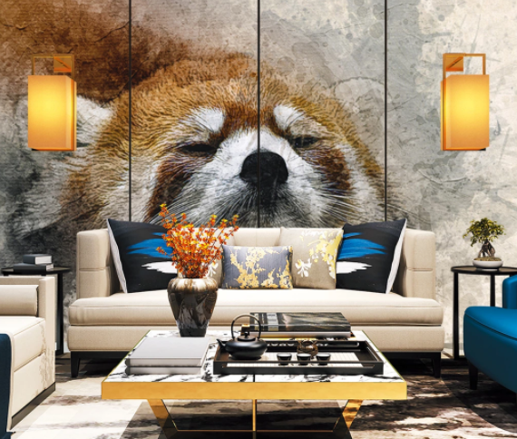 3D Watercolor Animal Bear Wall Mural Wallpaper Lqh 61