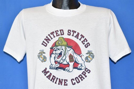 80S United States Corps Usmc Chesty The Bulldog Shirt Vintage Shirt