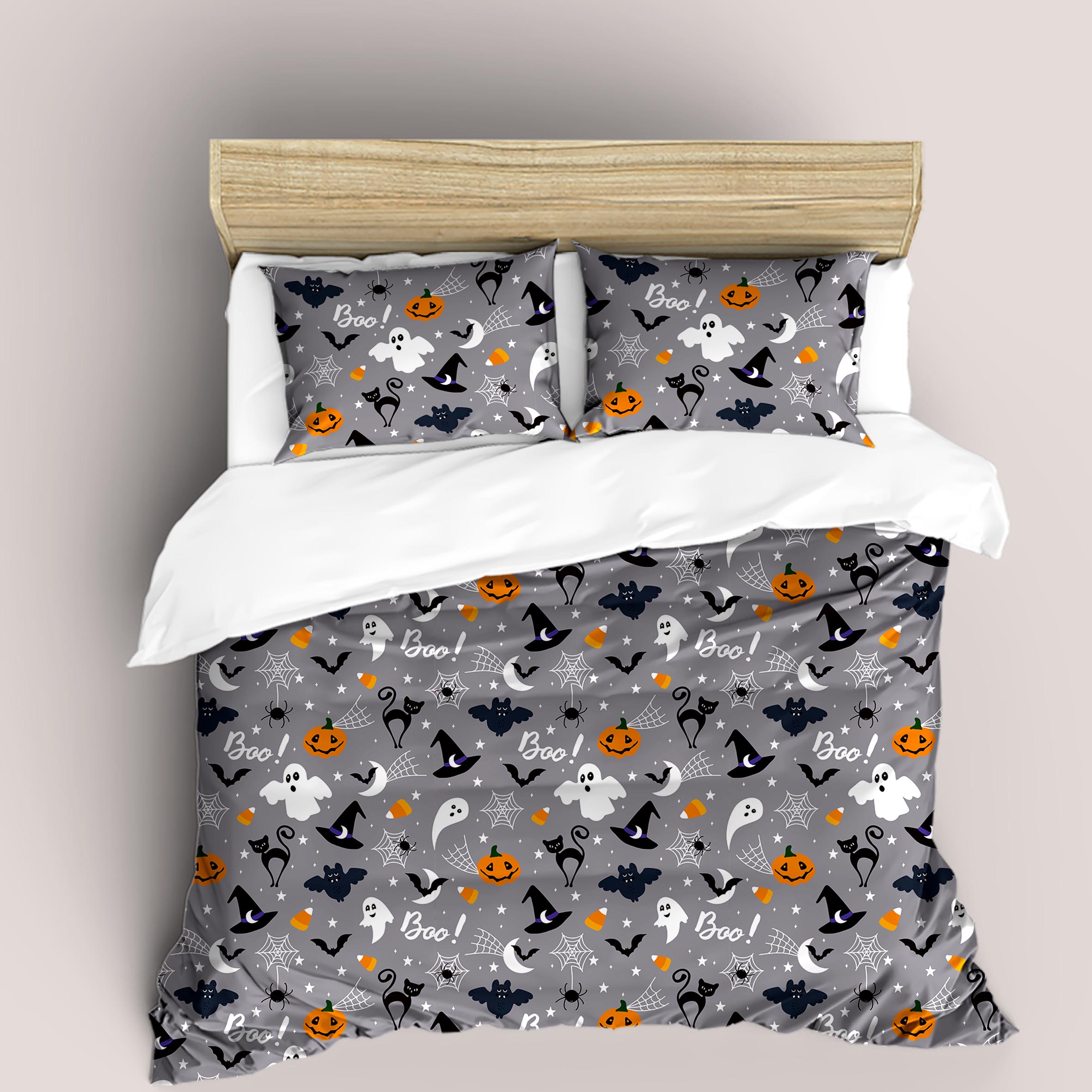 3D Halloween Bat Pumpkin Ghost Quilt Cover Set Bedding Set Duvet Cover Pillowcases 97