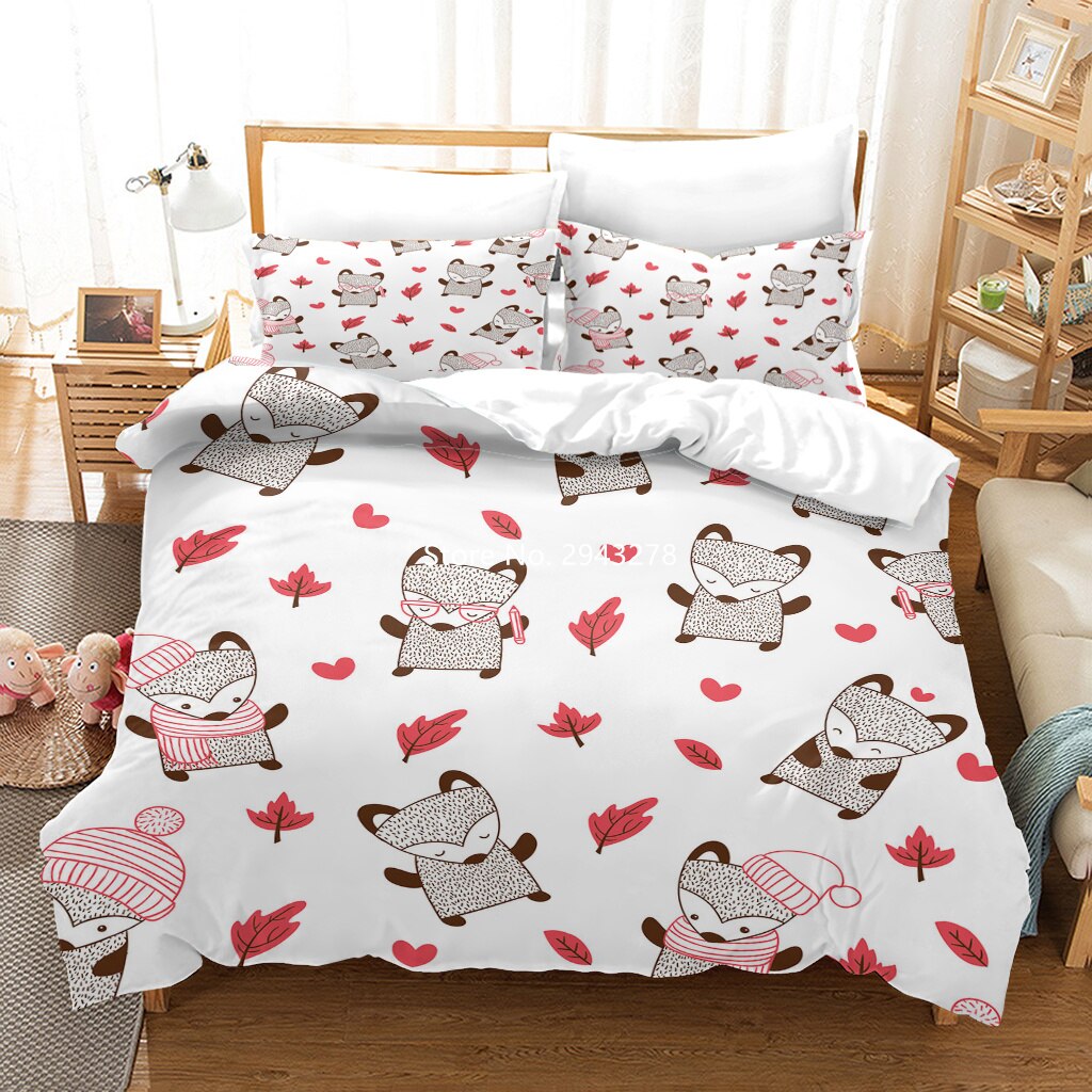 3D Printed Funny Little Monkey Rabbits And Other Patterns Bedding Set Down  Covered Pillowcase Children Bedroom Decoration Duvet Covers