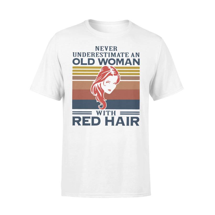 Never Underestimate An Old Woman With Red Hair Vintage T-shirt