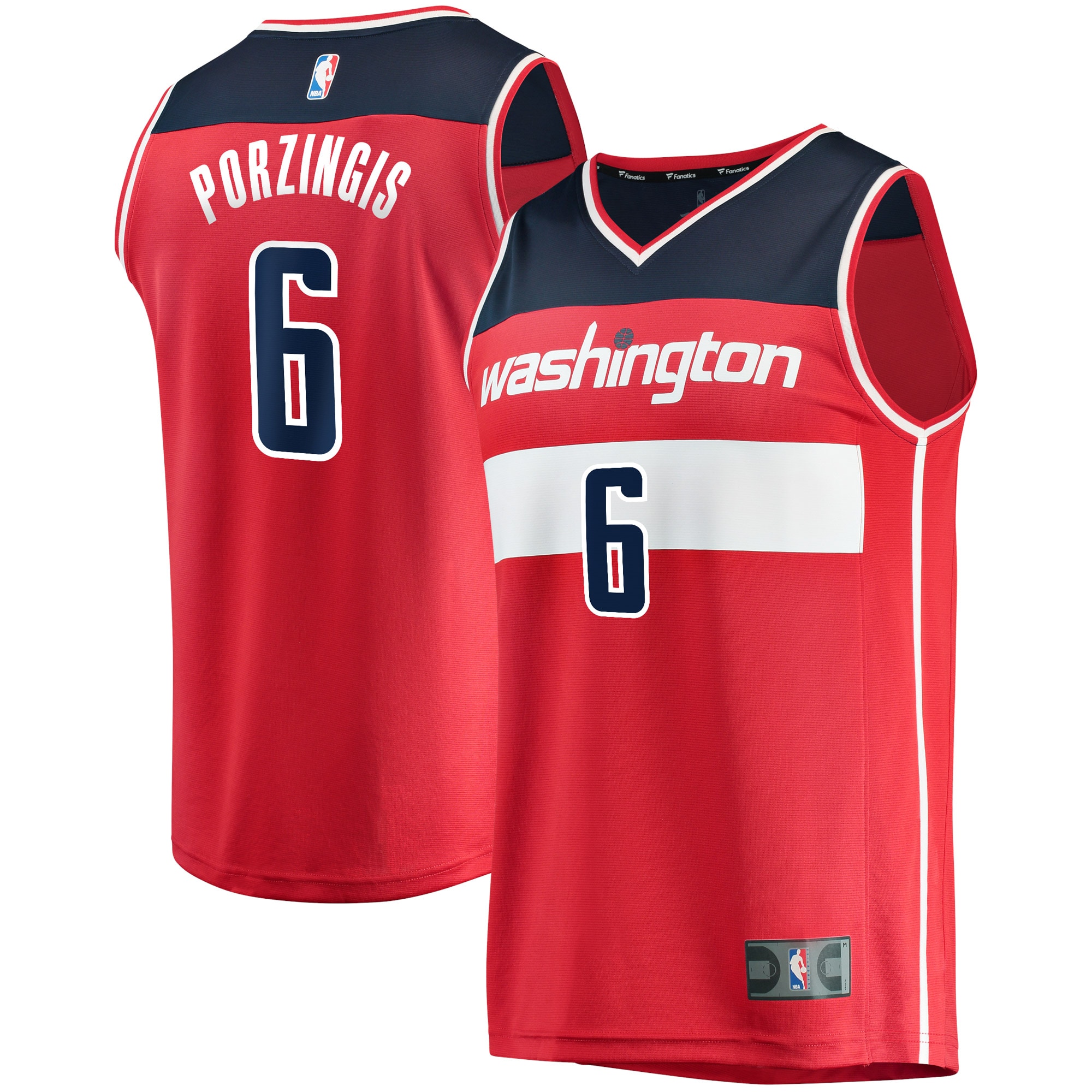 Kristaps Porzingis Washington Wizards Fast Break Jersey – Icon Edition – Red