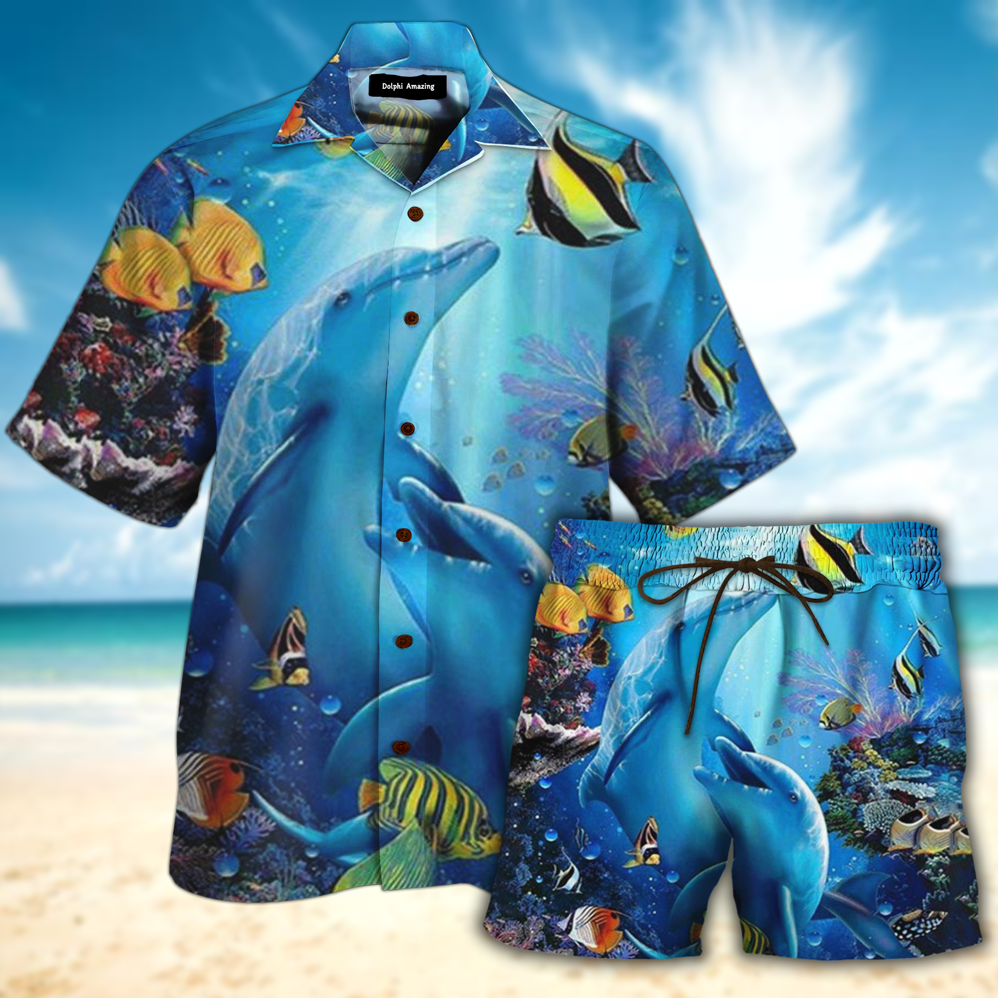 Dolphin Amazing Hawaiian Shirt Set | For Men & Women | Hs135