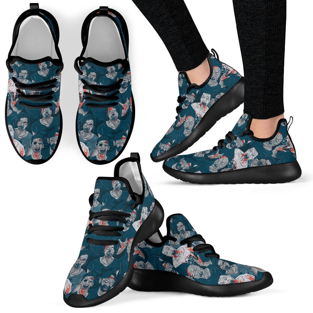 Zombie Halloween Pattern Print Men Women Knit Sneaker