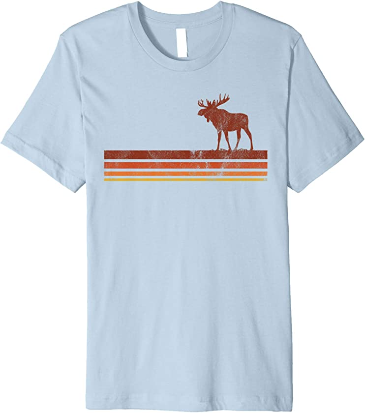 Vintage Hipster Boho Moose Wanderlust 70s 80s Style T-shirt