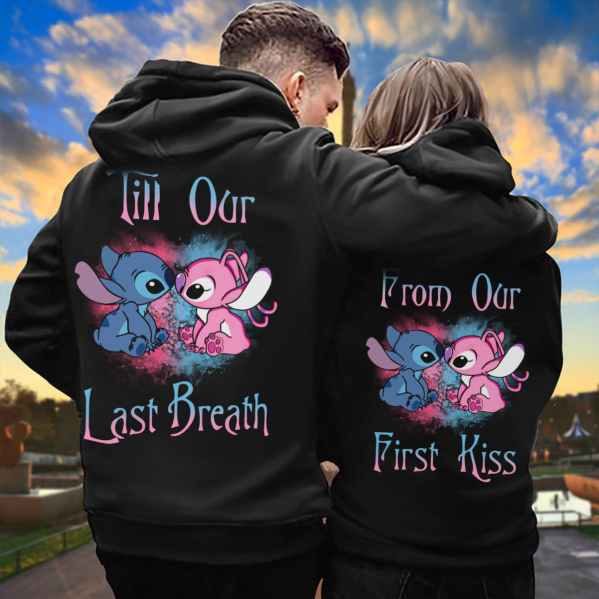 From Our First Kiss Till Our Last Breath Hoodie, Stich Couple Hoodie, Couple Hoodie, Husband Wife Hoodie, Unisex Sweater, Sweatshirt