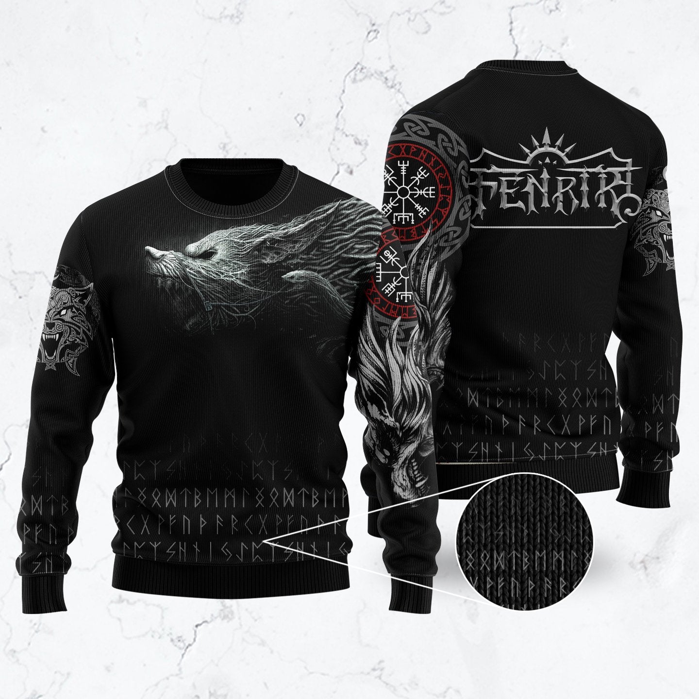 Viking Fenrir Ugly Christmas Sweater | For Men & Women | Adult | Uh1034