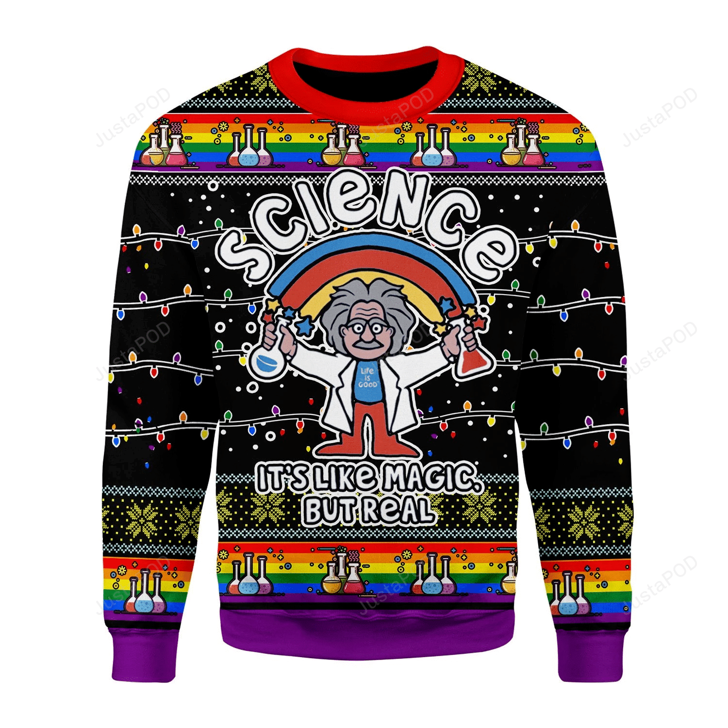 Albert Einstein Science Lgbt For Unisex Ugly Christmas Sweater, All Over Print Sweatshirt