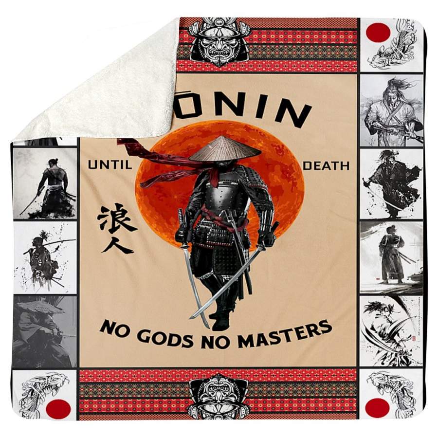 Ronin Until Death No Gods No Masters Sherpa Blanket