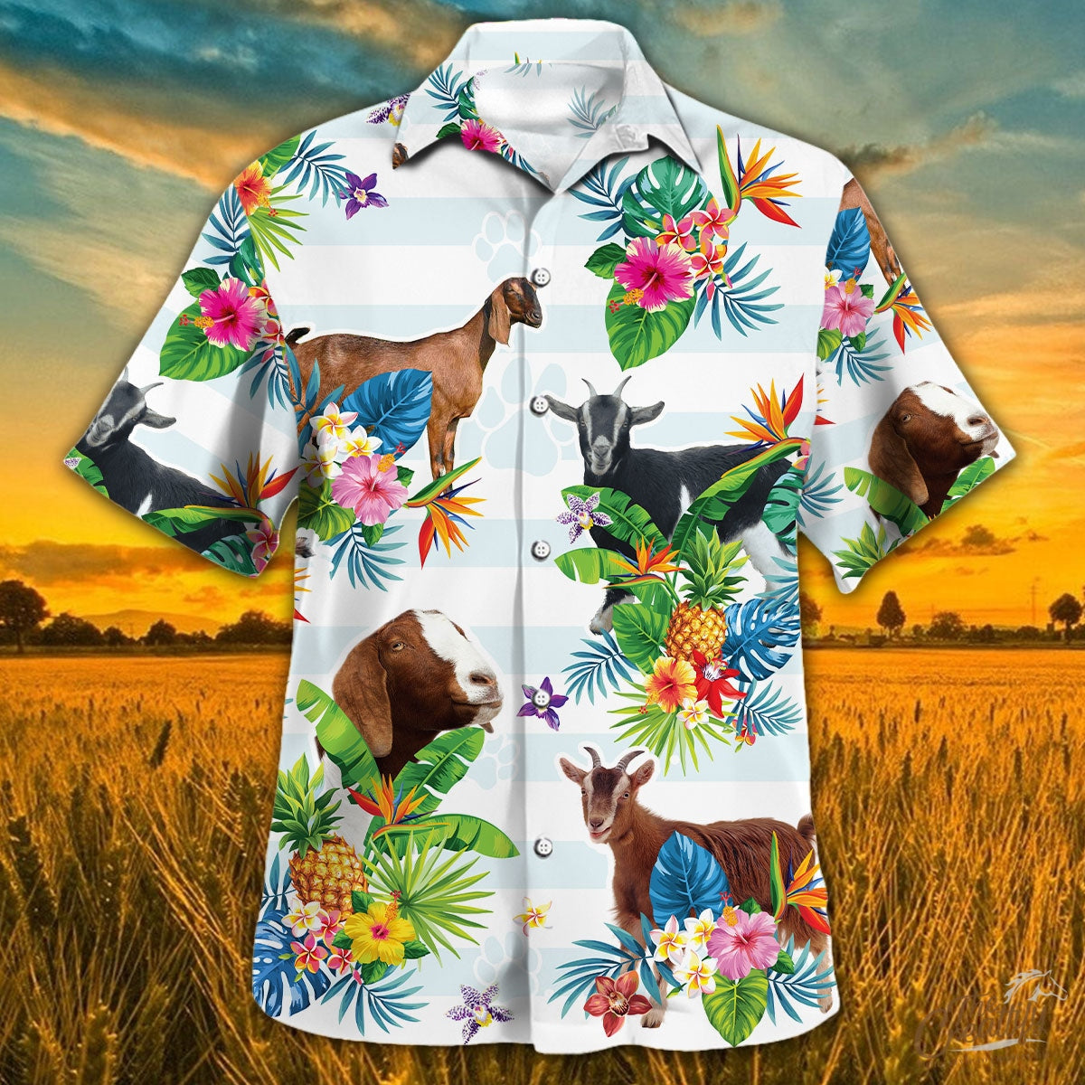 Nubian Goat Tropical Flower Hawaii Hawaii Shirt For Men Women Ha66917