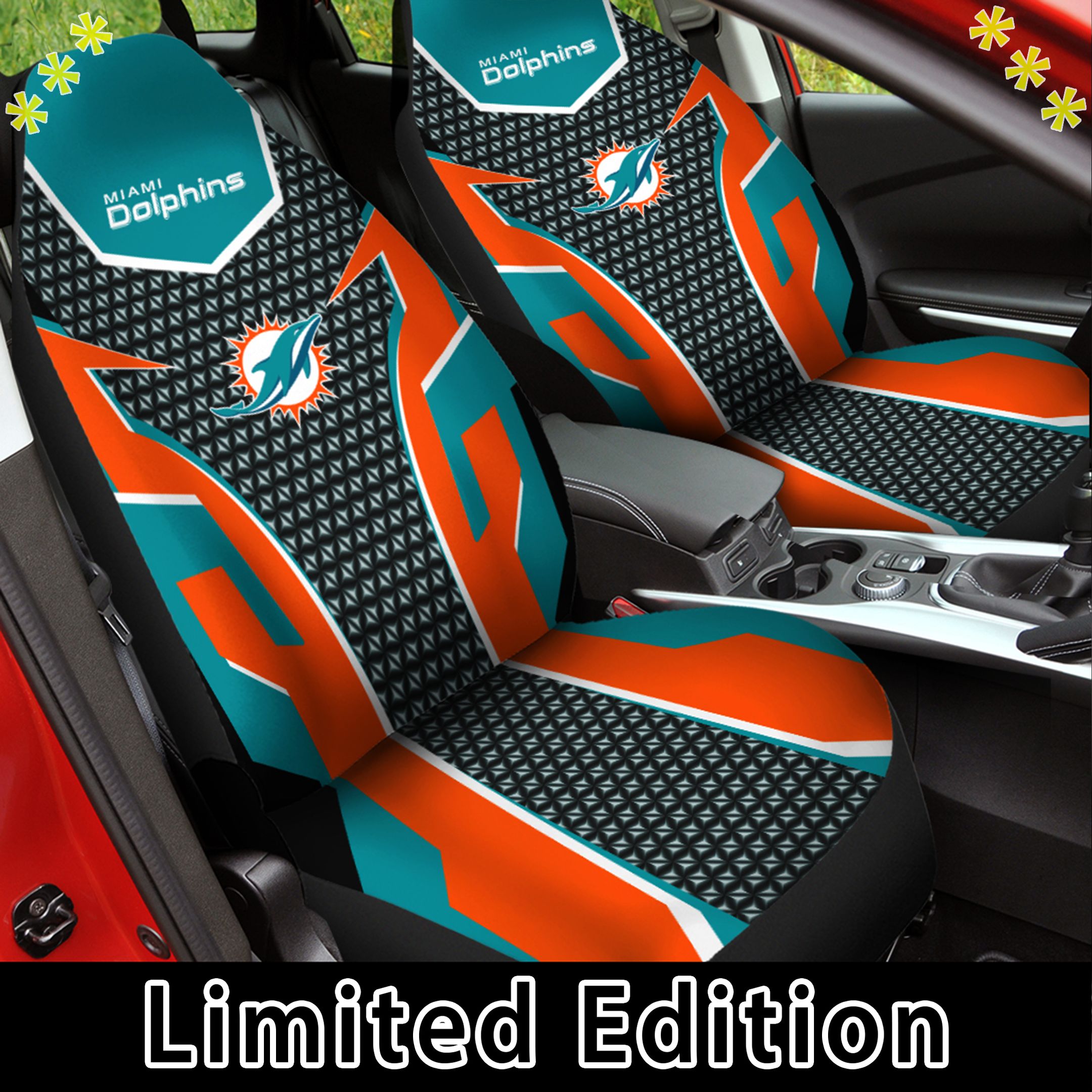 Dolphins Car Seat Covers (Set Of 2)