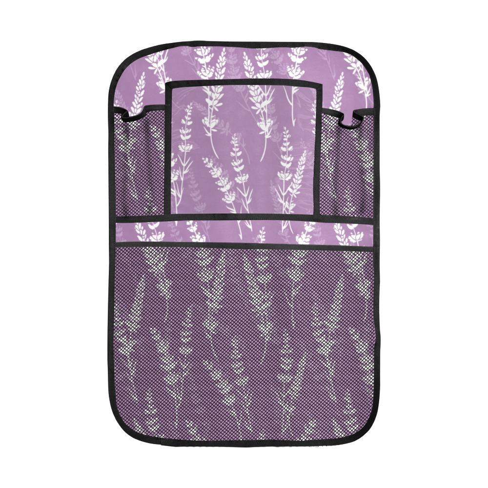 Lavender Flowers Purple Pattern Car Seat Back Organizer