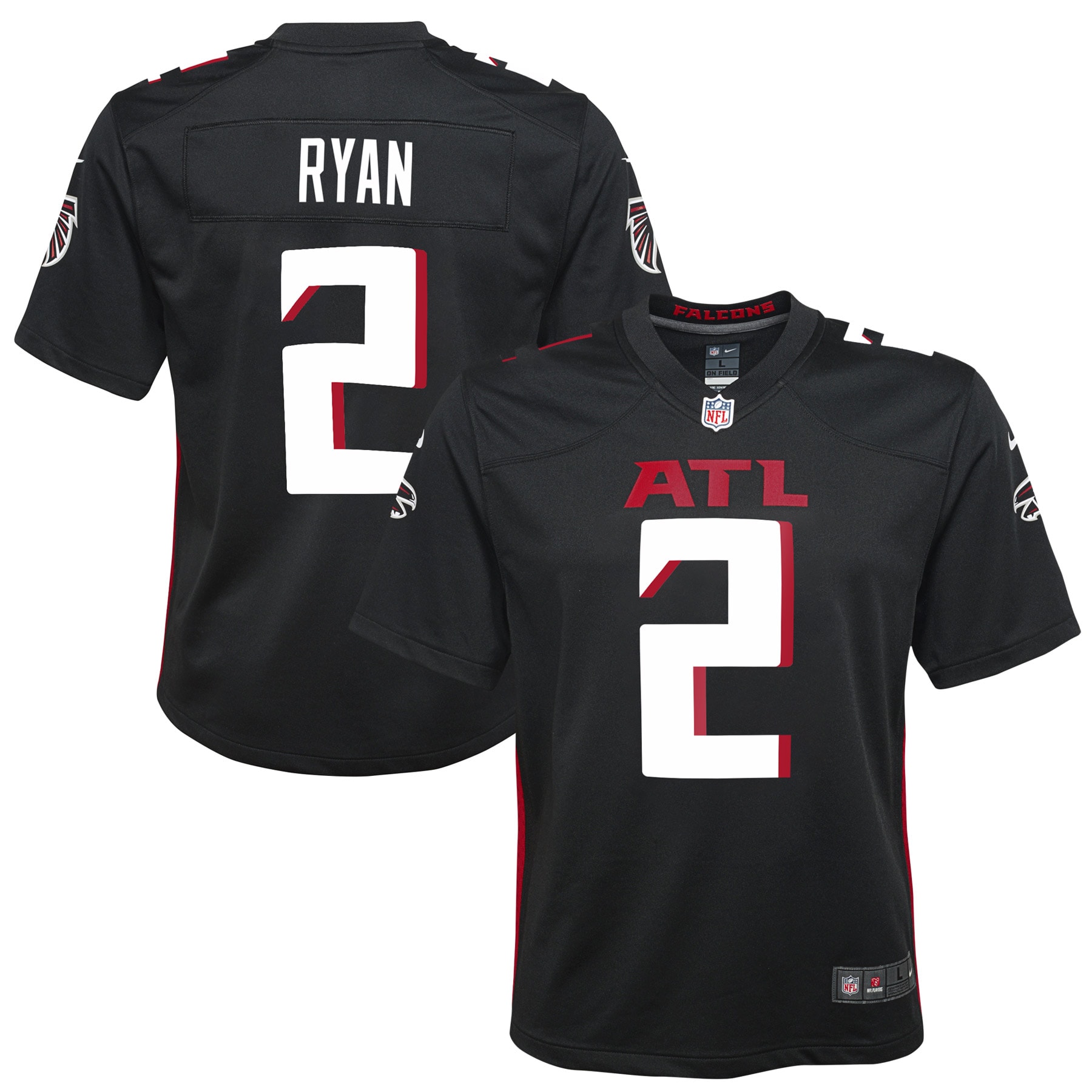 Youth Atlanta Falcons Matt Ryan Black Game Jersey