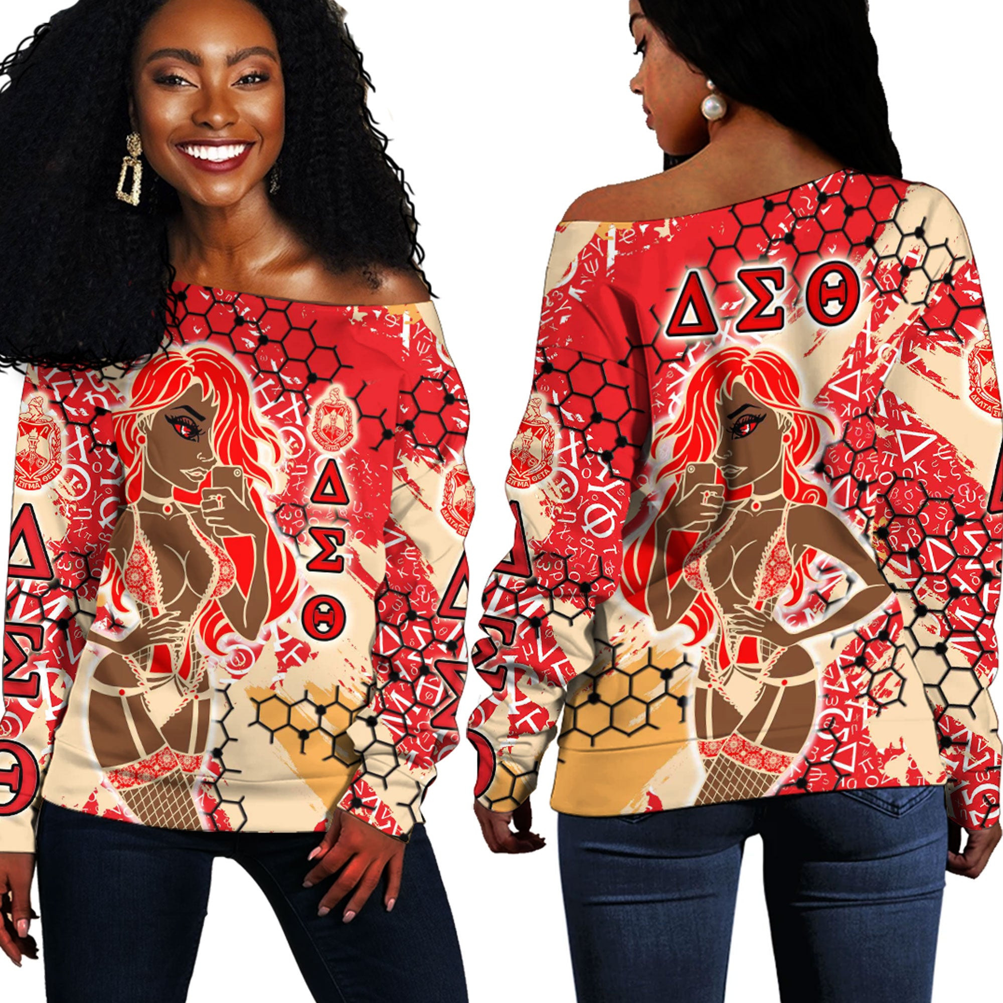 Africa Zone Clothing – Delta Sigma Theta Sorority Special Girl Off Shoulder Sweaters A35