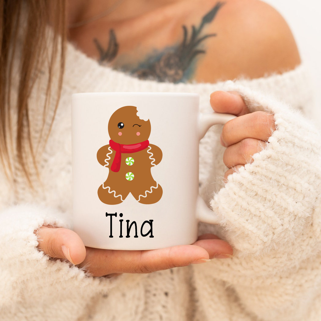 Christmas Gift Mug, Personalized Gingerbread Mug, Custom Funny Christmas Mug