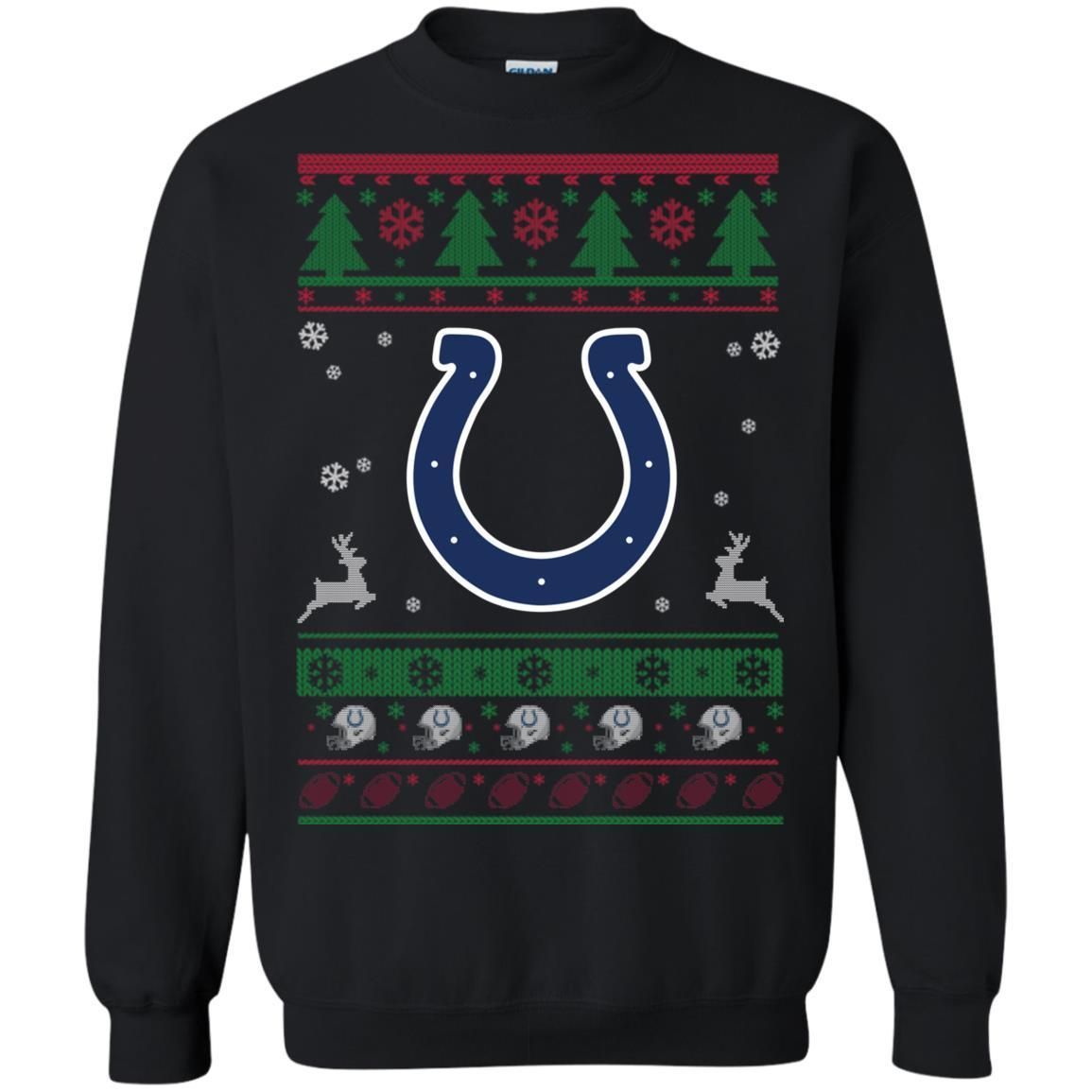 Indianapolis Colts Logo Football Teams Ugly Christmas Sweater Unisex Crewneck Pullover Sweatshirt