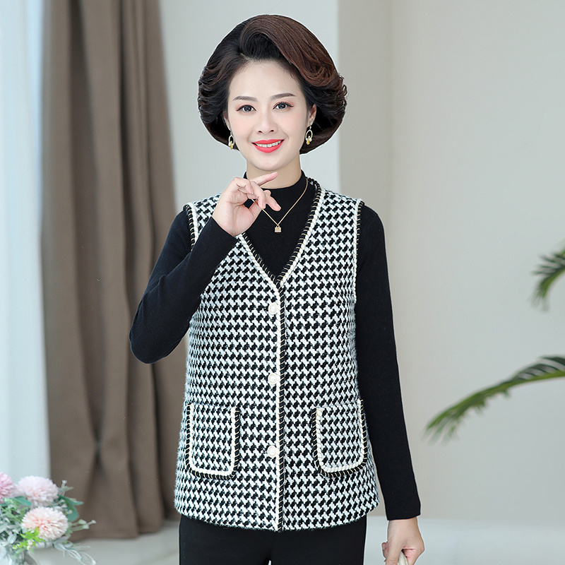 #0753 Women Vest Outerwear V-neck Short Waistcoat Sleeveless Jacket Thin Single Breasted Plaid Waistcoat Ladies Vintage Spring alx