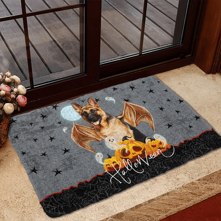 Waybackapparel Halloween Vampire German Shepherd Customm 3D Doormat