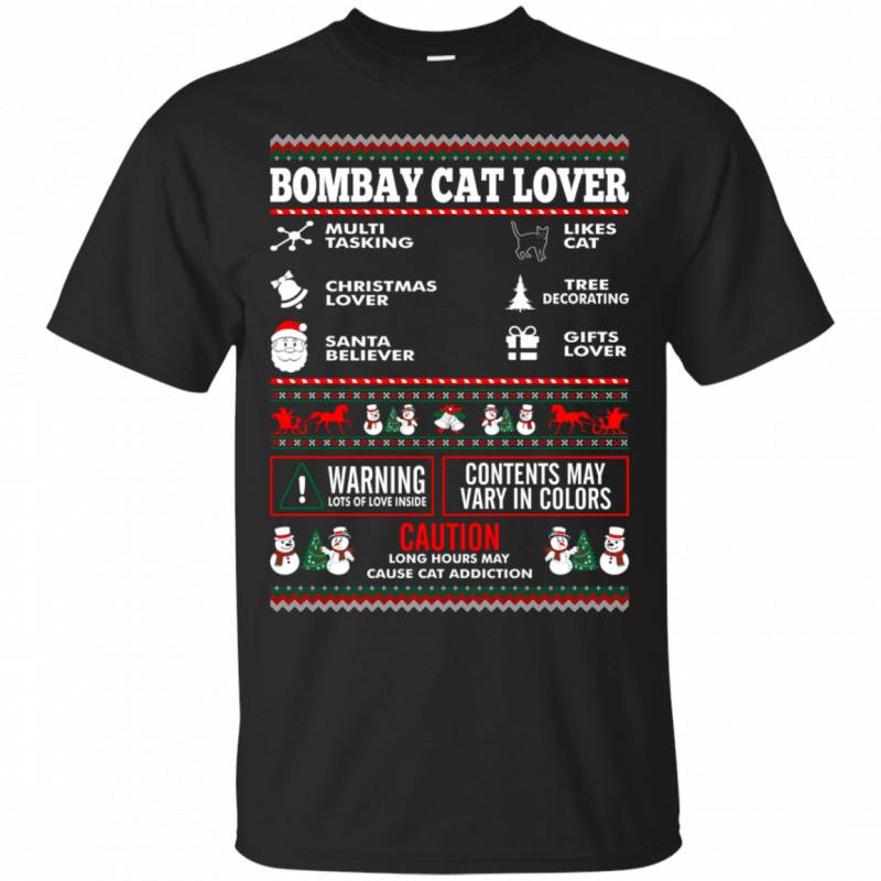 Bombay Cat Lover Multitasking Ugly Christmas Sweater Tshirt