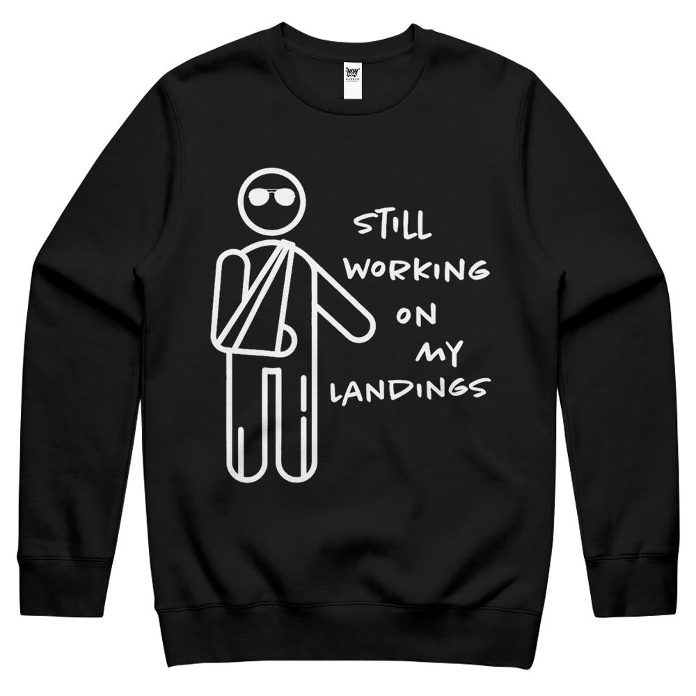 Broken Arm Kids Get Well Working On Landings Funny Gift Tee Crewneck Sweatshirt