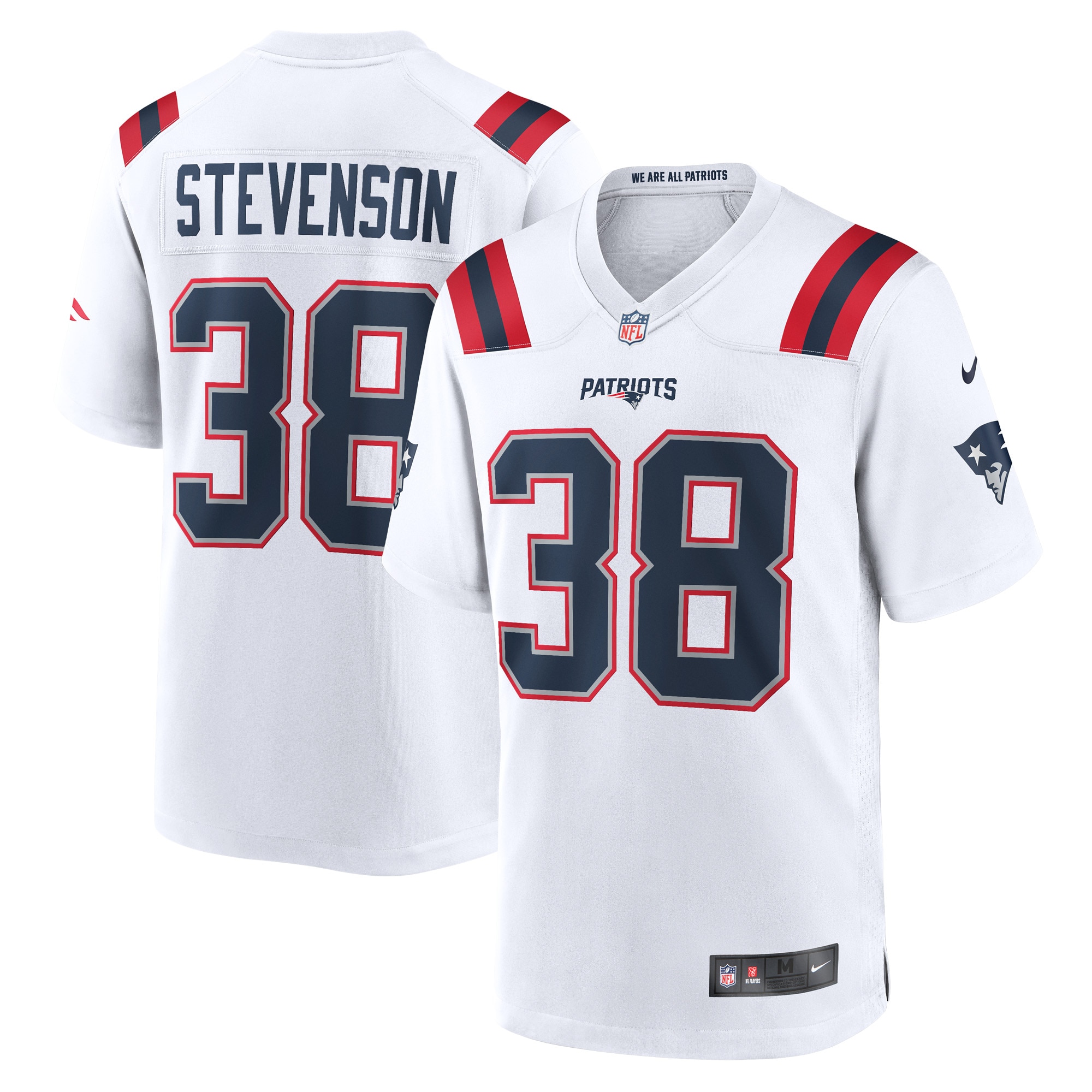 Rhamondre Stevenson New England Patriots Game Player Jersey – White