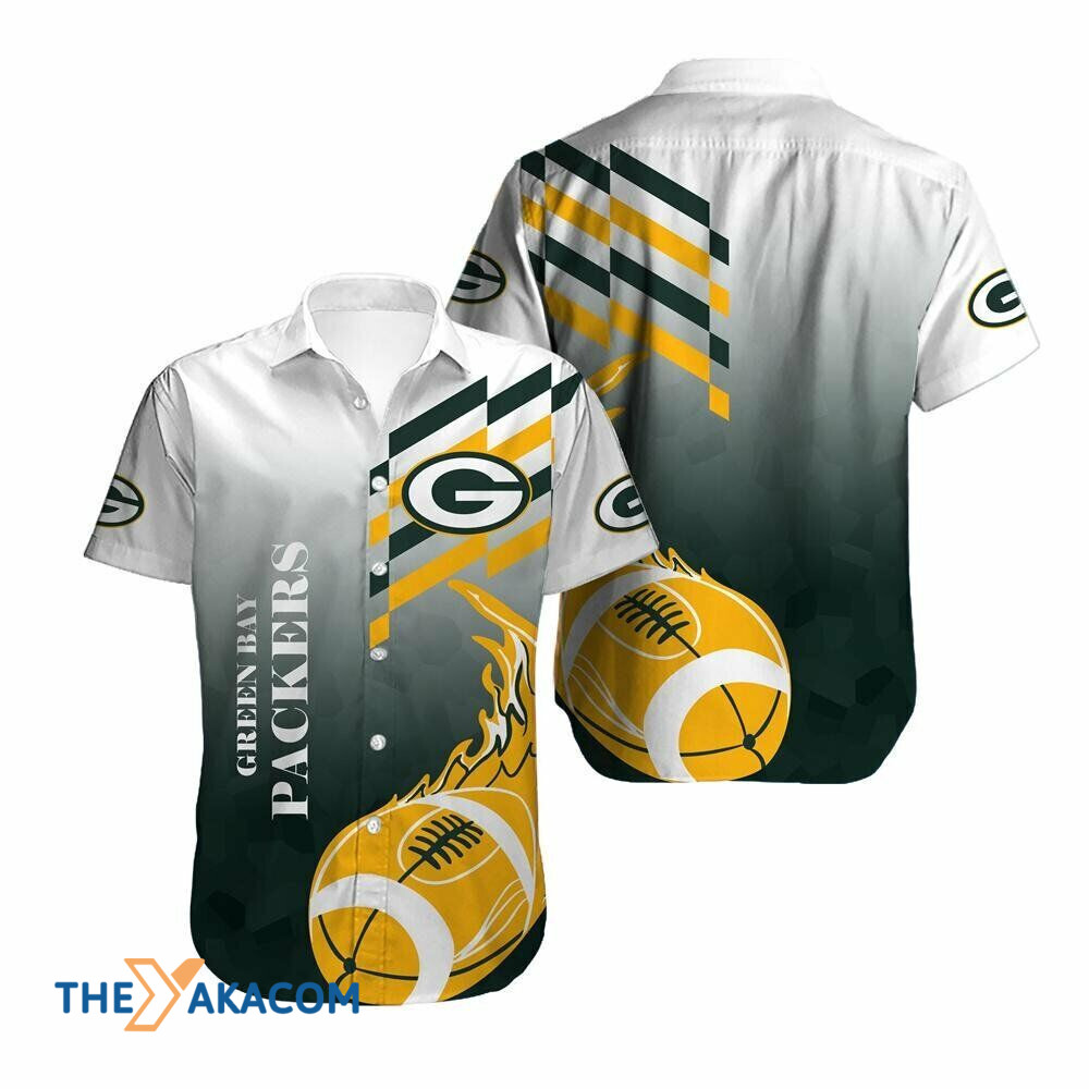 Green Bay Packers Pigskin Ombré Great Gift For Fan Short Sleeve Hawaiian Shirt