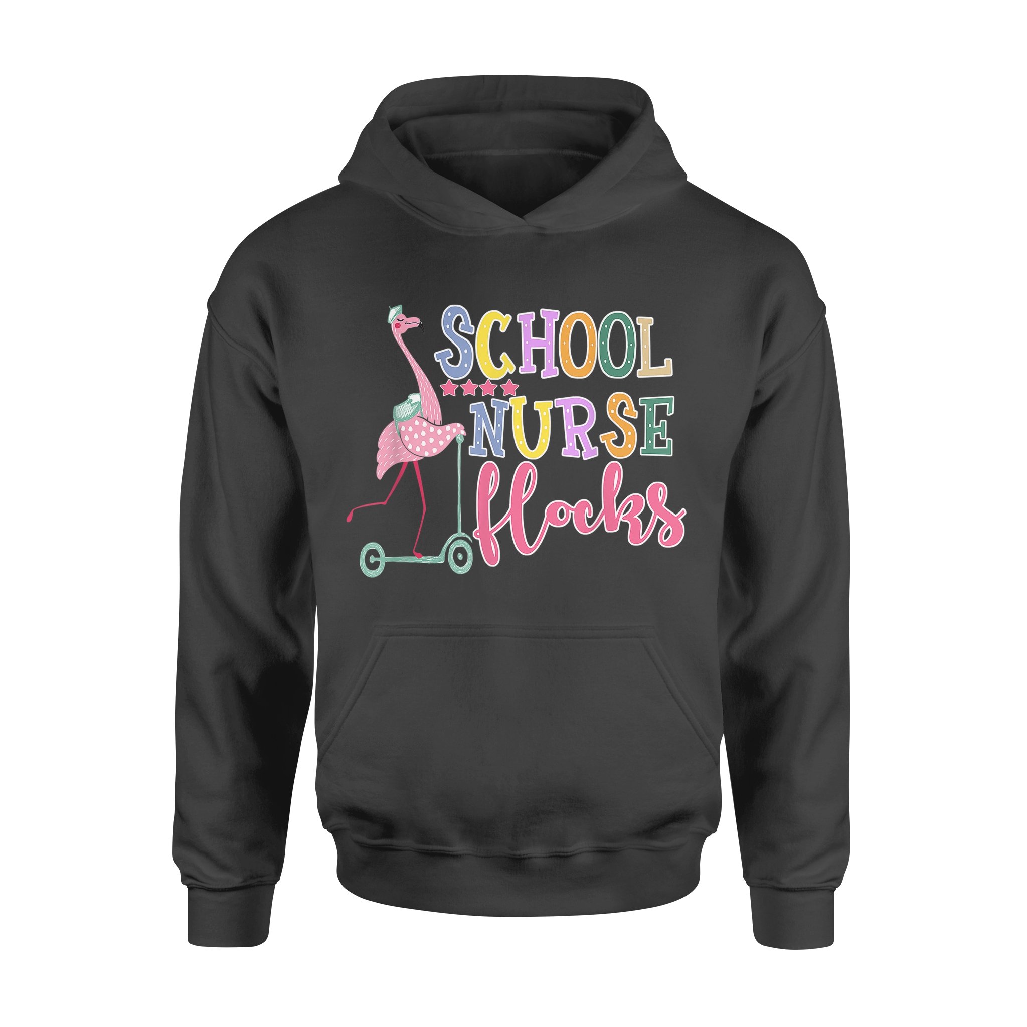 Back To School Tshirt School Nurse Flock Flamingo – Standard Hoodie