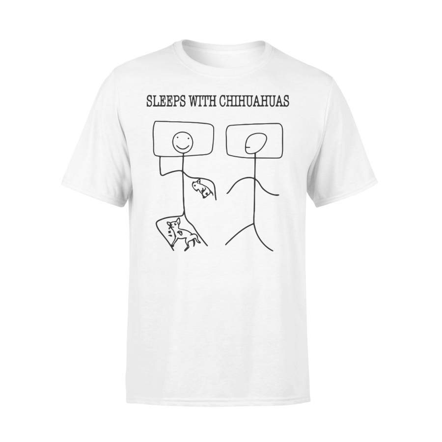 Sleeps With Chihuahuas Stick Figure T-shirt