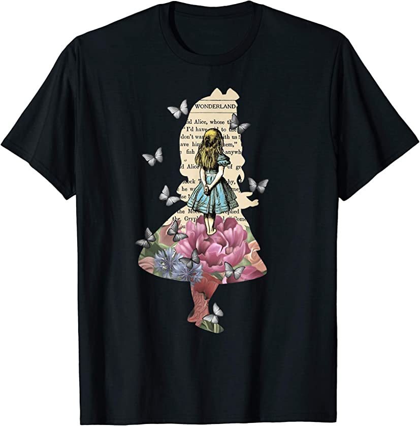 Alice In Wonderland Magical Garden – Vintage Book T-Shirt