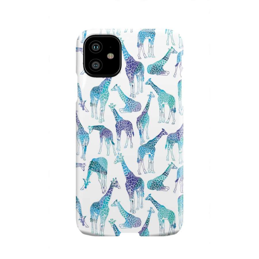 Turquoise Giraffe Pattern Print Phone Case