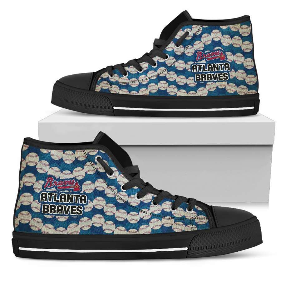 Wave Of Ball Atlanta Braves High Top Shoes