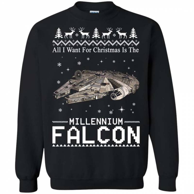 All I Want For Christmas Is The Millennium Falcon ugly sweater