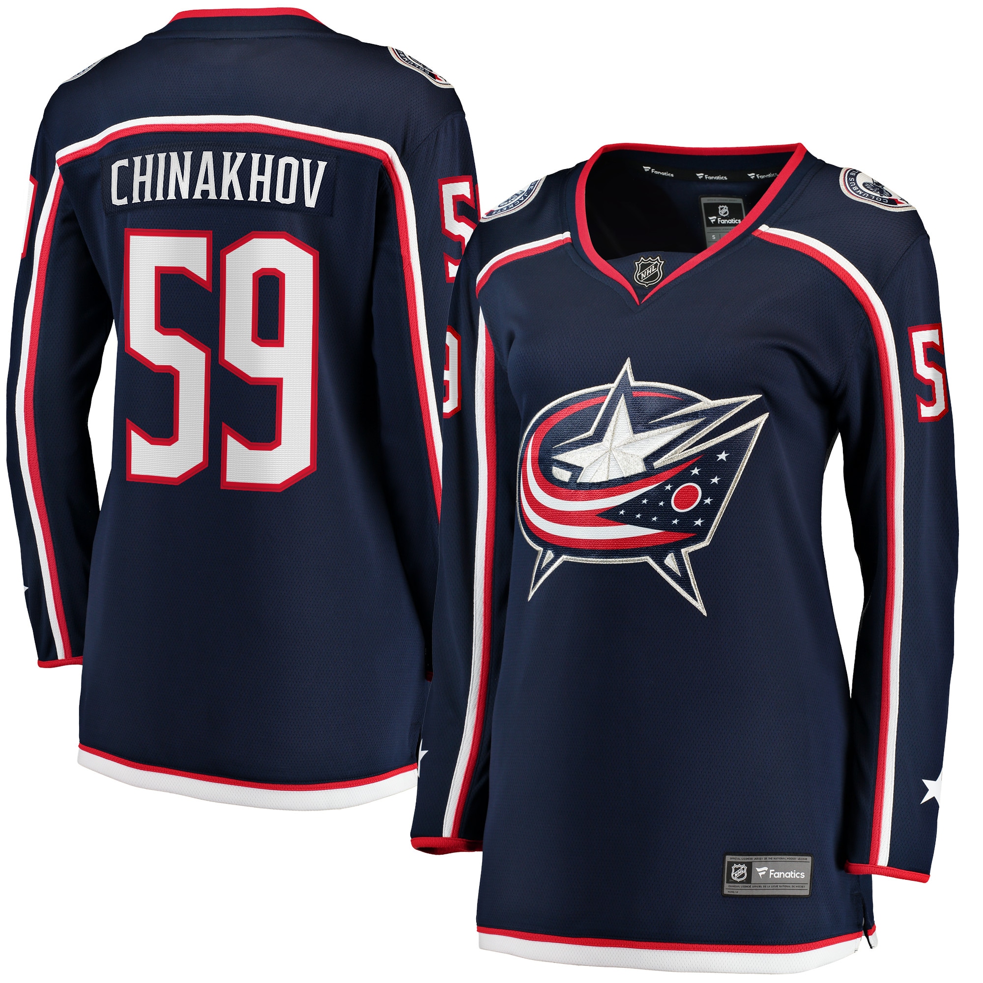 Women's Columbus Blue Jackets Yegor Chinakhov Navy Home Breakaway Player Jersey