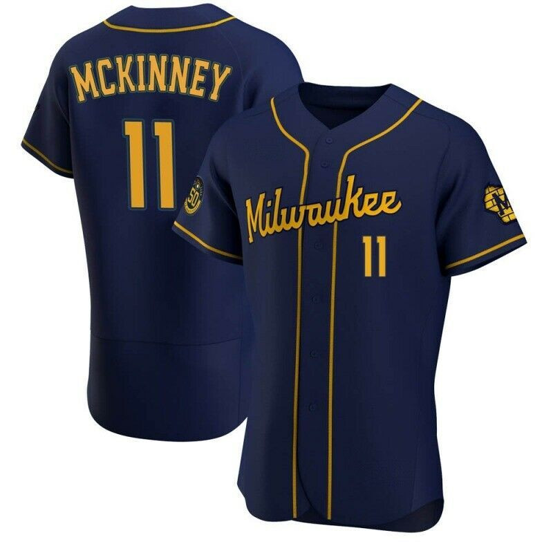 Billy Mckinney #11 Milwaukee Brewers All Over Print Baseball Jersey For Fans