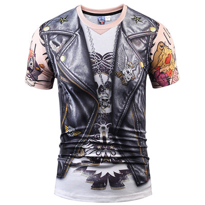 3D T Shirt Skull Short Sleeve Hip Hop Fashion Tee Shirt Homme Slim Fit Halloween Cosplay T-shirt