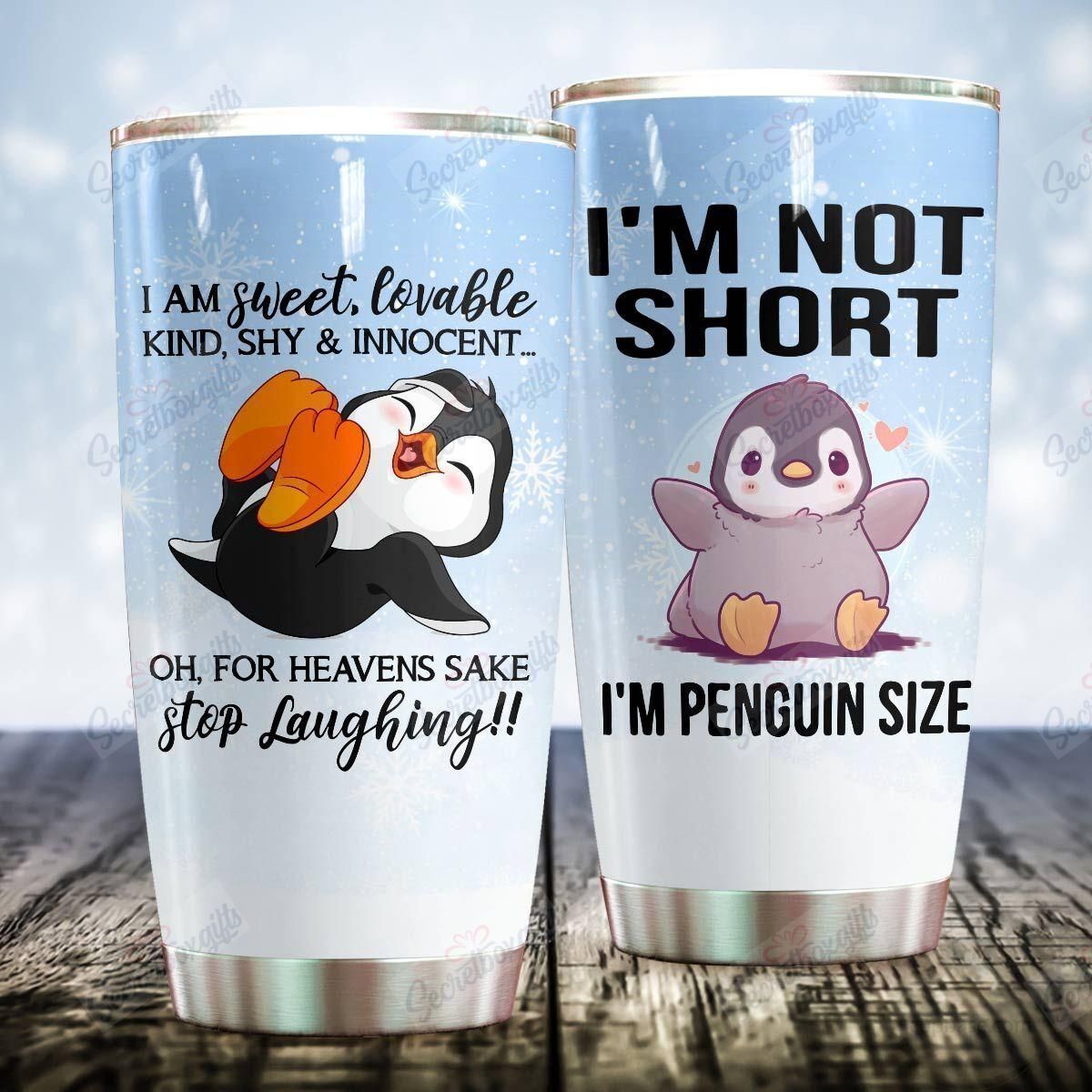 Personalized Im Penguin Size Gs-Cl-Dt1803 Stainless Steel Tumbler Customize Name, Text, Number