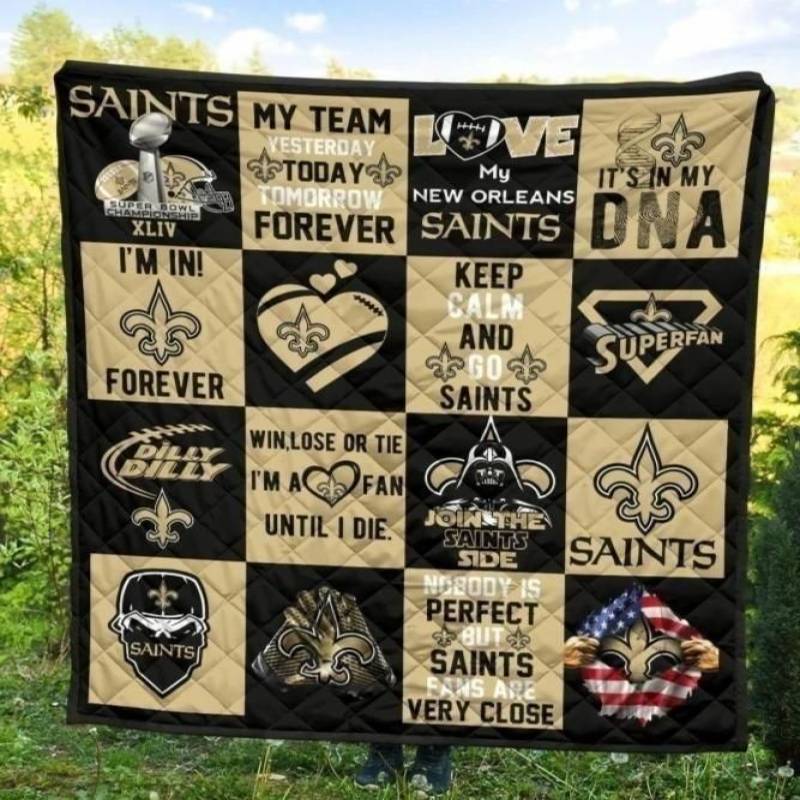 My Team New Orleans Saints Quilt Blanket For Football Fan Gift MN10