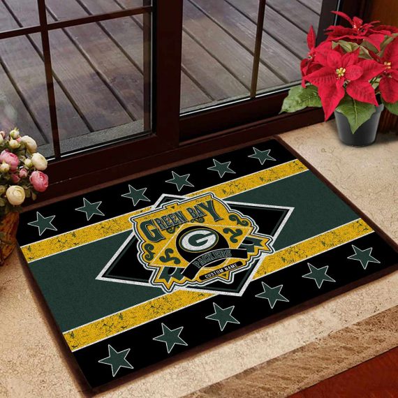 Green Bay Packers Vintage Design Classic Custom Name Entrance Doormat Rug