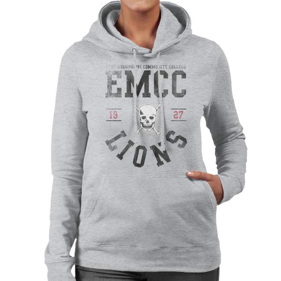 East Mississippi Community College Lions Skull Logo Women’s Hooded Sweatshirt