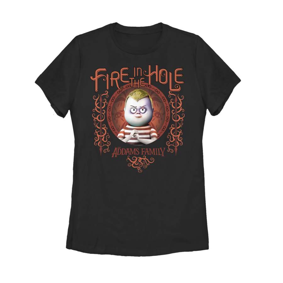 Addams Family Women’s Pugsley Fire in the Hole  T Shirt