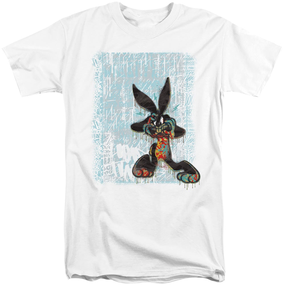 Looney Tunes Graffiti Rabbit Mens Tall T Shirt White