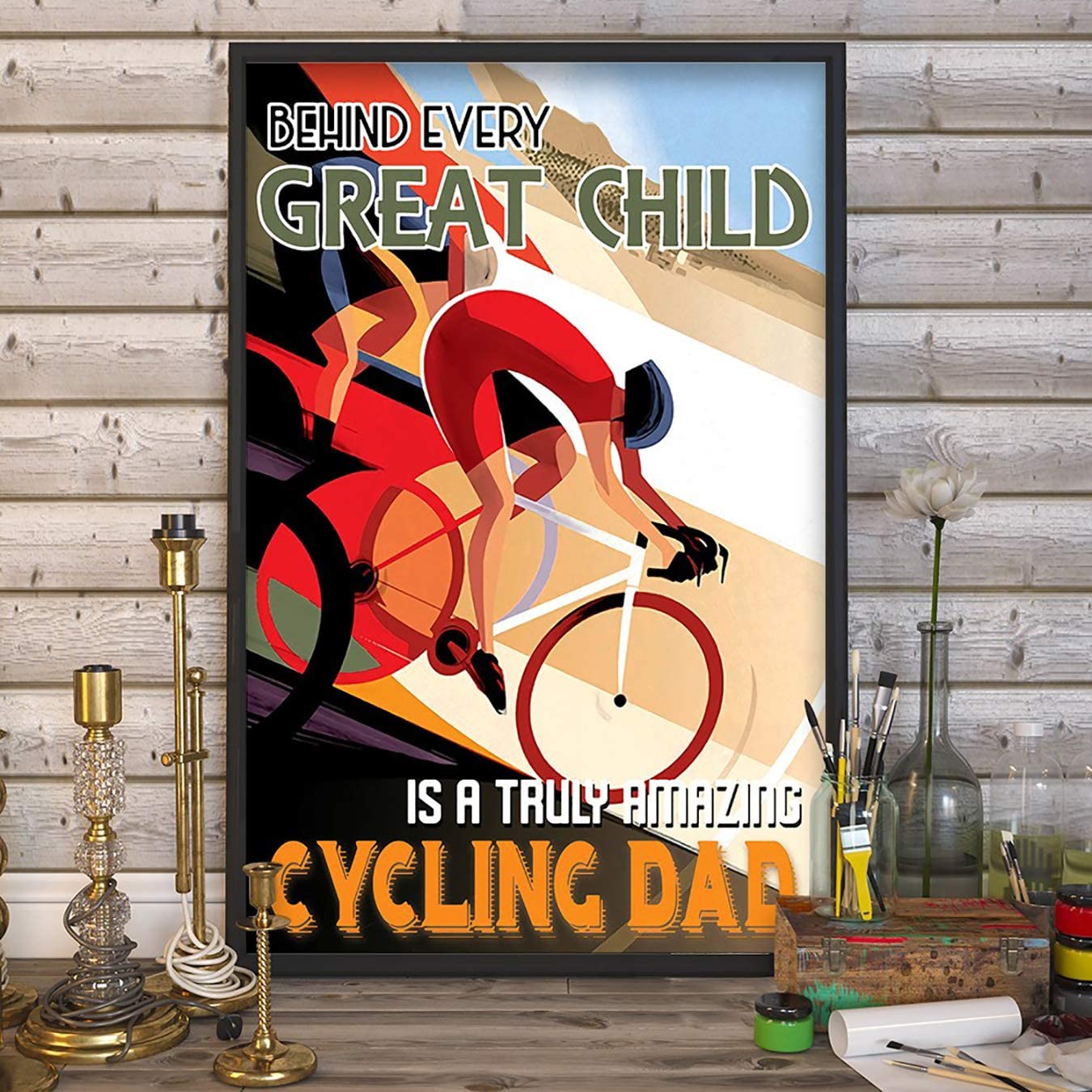 Poster Great Child Amazing Dad Cycling- House Decor – Motivational Wall Art – Aesthetic Posters – Vintage Posters