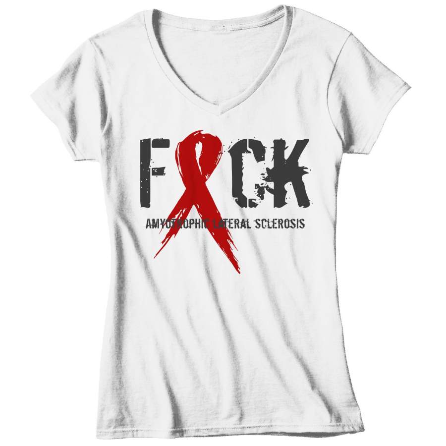 Download Women's F*ck ALS T-Shirt Red ALS Amyotrophic Lateral ...