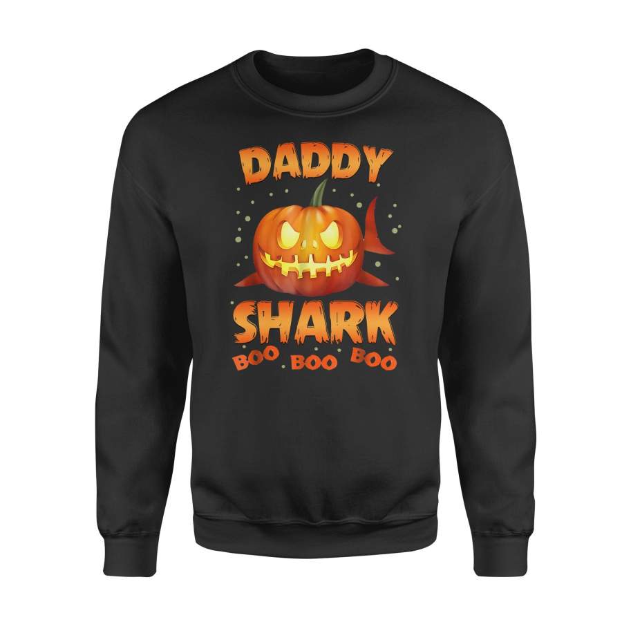 Cute Funny Pumpkin Daddy Shark Boo Boo Boo Halloween costume Shark Family printed Standard Sweatshirt design – IPH2015