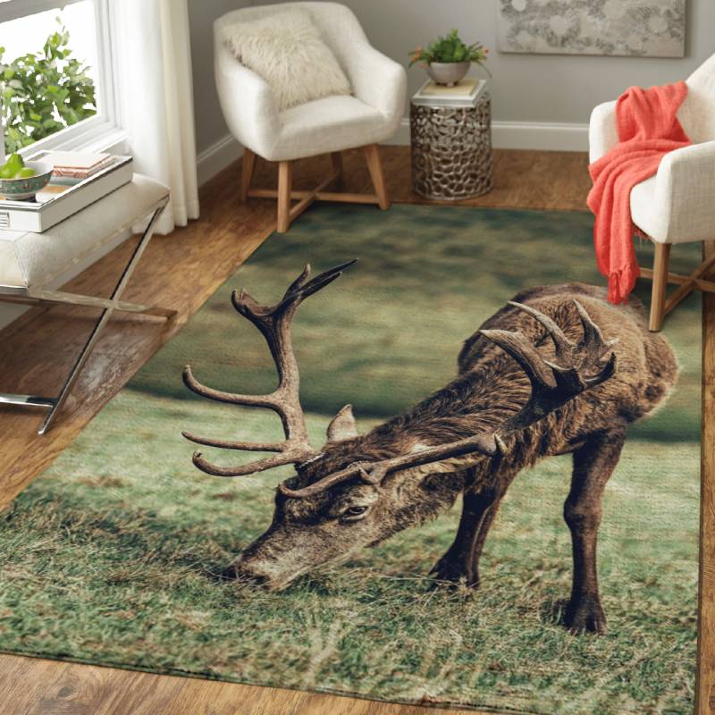 Reindeer Meal and Antlers – Animals Area Rug Carpet