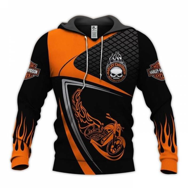 Skull Logo Harley Davidson Motorcycles Racing Best Gifts For Racing Lovers All Over Print Hoodie S-5Xl