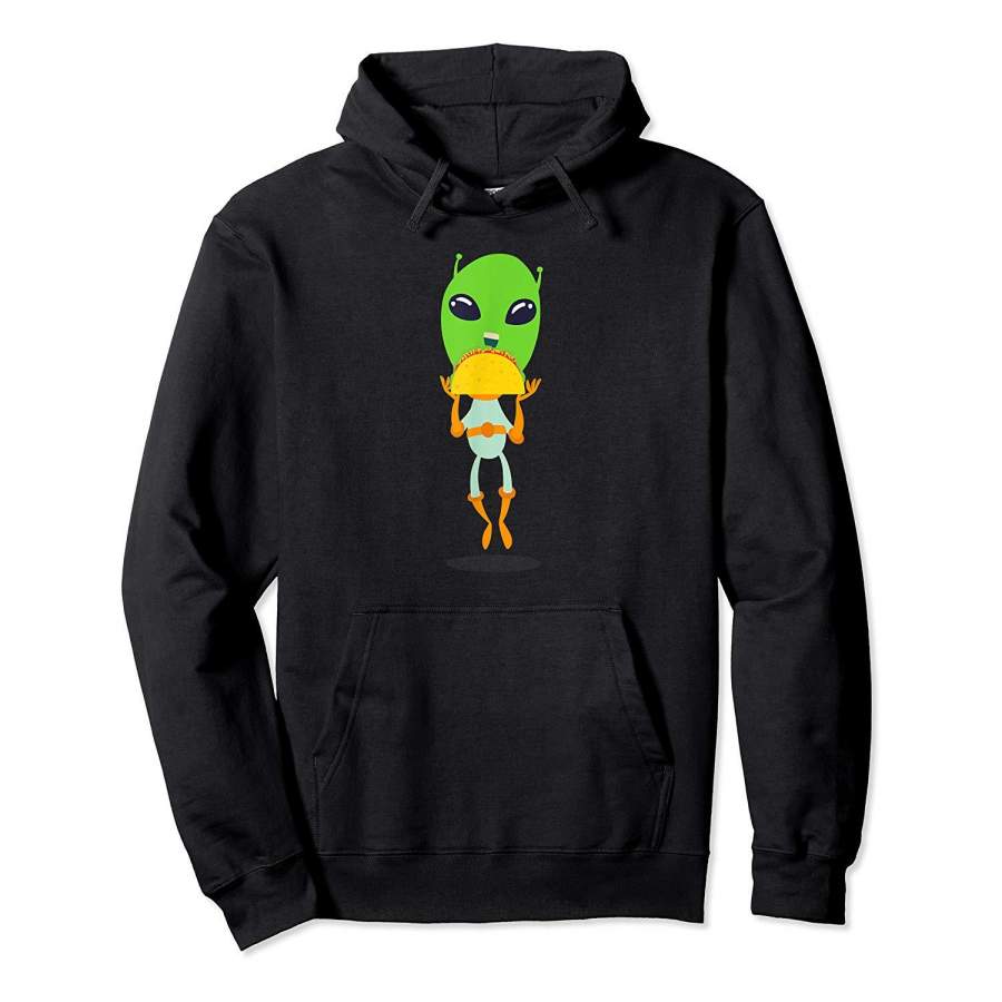 Alien Eating a Taco Shirt Outer Space I Love Tacos Hoodie Premium Tee