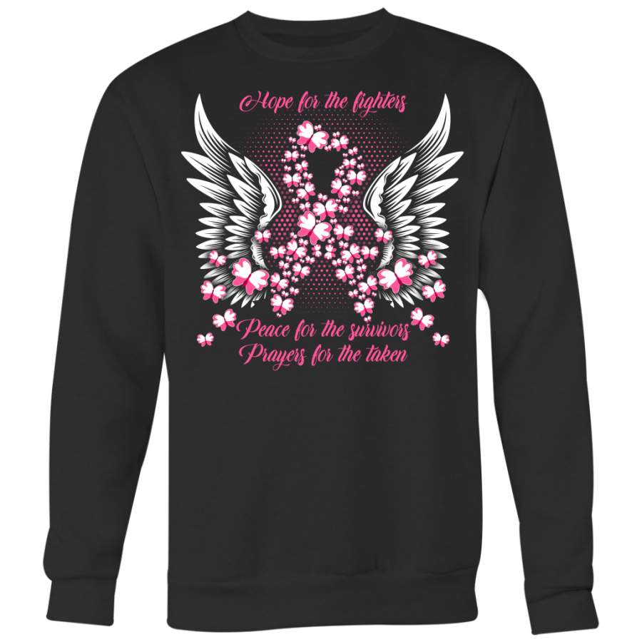 Breast Cancer Awareness Shirt, Hope for The Fighters Peace for The Survivors Prayers for The Taken Shirt