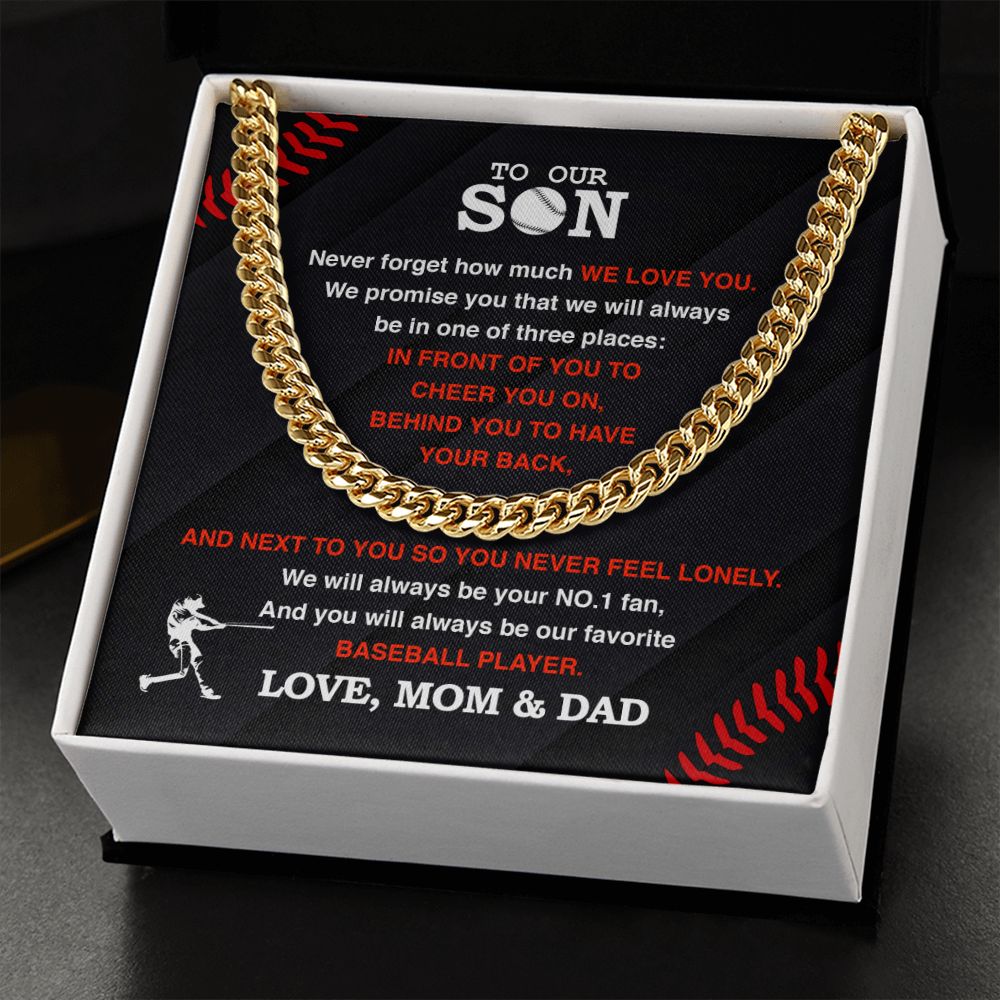 To Our Baseball Son – Cuban Link Necklace, Cuban Link Chain